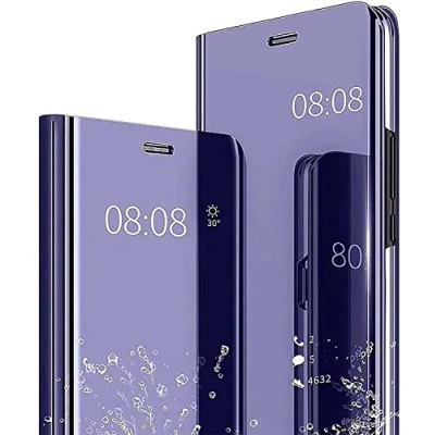 Image de BoerHang Coque Compatible avec Samsung Galaxy S25 Ultra, Smart Clear View Cover, Standing Case, Translucide 360​​de Protection.(Violet)