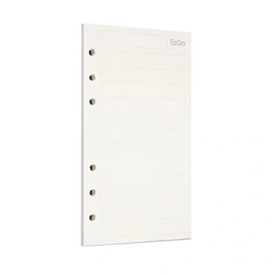Image de Zelten Recharge de papier perforé pour reliure à 6 trous Journal intime rechargeable (A6/6 Hole, Todo)