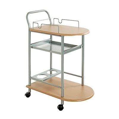 Image de HAKU Möbel Chariot De Cuisine, MDF, Alu Hêtre, L 65 X P 35 H 83 cm