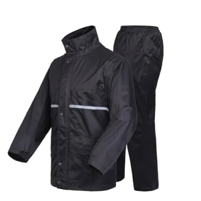 Image de Susy Shop Combinaison de pluie complète, imperméable, pour moto, scooter, vélo, coupe vent avec capuche, en différentes tailles, Noir , XL