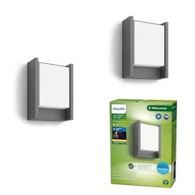 Image de Philips LED Arbour UltraEfficient Applique murale (forme H) 3.8W 2700K Anthracite HV, lot de deux
