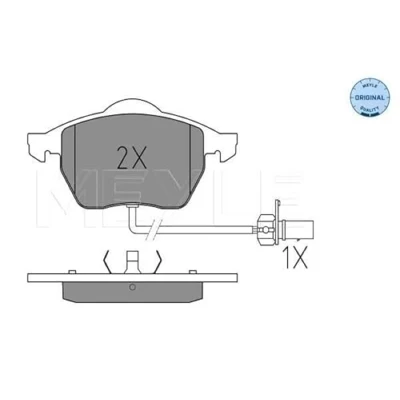 Image de MEYLE 025 218 4919/W Jeu de plaquettes frein ORIGINAL Quality Essieu avant contact signal d&#039;usure inclus avec tôle anti bruit