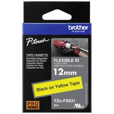 Image de Brother TZe FX631 (12 mm) Noir sur jaune Ruban