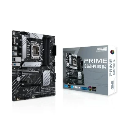 Image de ASUS Carte mère ATX Prime B660 PLUS D4 LGA 1700 (Intel 12e génération) (PCIe 4.0, DDR4, 3xM.2, LAN 2,5 Go, USB 3.2 Gen 2x2 Type C, 1 prise en charge Thunderbolt 4), 128 GB