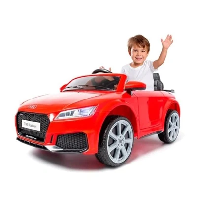 Image de Audi TT RS 12v Premium Rouge Voiture électrique pour Enfant 1 Place avec Batterie 12v, siège en Similicuir, Roues Gomme et télécommande Parents