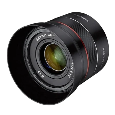 Image de Samyang AF 45 mm F1.8 Sony FE (Tiny but Premium) Objectif plein format et APS C à focale fixe E Mount pour A9 A7 A6600 A6500 A6400 A6300 A6000 A5100 A5000 Nex Camera