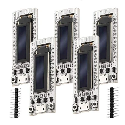 Image de AZDelivery 5 x NodeMCU ESP8266 12F Heltec avec écran OLED CP2102 Carte de développement WLAN WiFi Compatible Arduino y Compris Un eBook