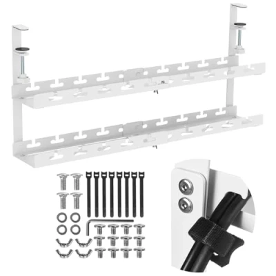 Image de Maclean Range câbles sous le bureau charge max. 5kg 728mm 2 niveaux blanc MC 102 W