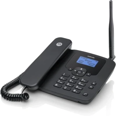Image de Téléphone Fixe sans Fil 4G Motorola FW410 Batterie Rechargeable GSM Quadri Bande Annuaire de 2000 Contacts avec Point d&#039;Accès Wi FI