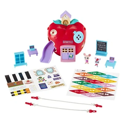 Image de Character Options 07393 Millie &amp; Friends Mouse in The Red Apple Schoolhouse, Jouets à Collectionner, Ensemble de Jeu, Jeu imaginatif, Cadeau pour Enfants 3 7 Ans