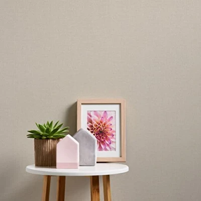 Image de A.S. Création Nara 387445 Papier peint intissé uni Crème Beige 10,05 m x 0,53 Fabriqué en Allemagne