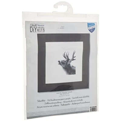 Image de Vervaco Kit au point compté Cerf grondant,17.0 x 17.0 0.3 cm