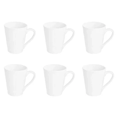 Image de Argon Tableware Tasses Blanches pour Le thé ou café Latte 285 ML (10 oz) Boîte de 6