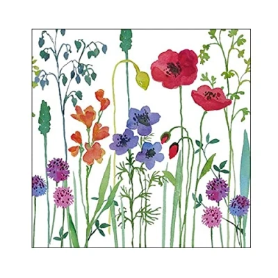 Image de Ambiente Lot de 20 Serviettes en Papier 3 Plis Motif Fleurs des Champs