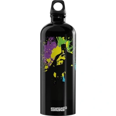 Image de Sigg Gourde Aluminium Traveller Batman Splash Certifiée Neutre En CO2 Convient Aux Boissons Gazeuses Étanche &amp; Légère Sans BPA Noir 1L