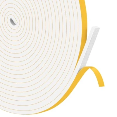 Image de YIMIKI Joint Isolation Fenêtre en Mousse Adhésif, Porte Entrée Caoutchouc Antioxydant, Phonique Multiusage Coupe Vent, 6mm (L) x 3mm (H), chaque 5 m, 3 rouleaux, total 15m