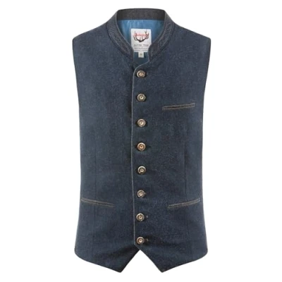 Image de Stockerpoint Weste Sirius Trachtenwesten, Bleu (Dunkelblau Grau Dunkelblau Grau), XX Large (Taille Fabricant: 56) Homme