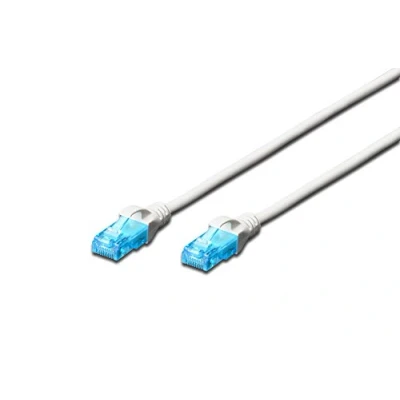 Image de DIGITUS Câble LAN Cat 5e 3m réseau CCA avec RJ45 U/UTP Non blindé Compatible 6 &amp; 5 Blanc