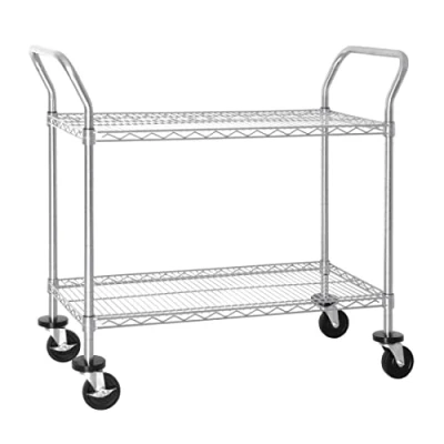 Image de Vogue Chariot de serviceà 2 étages Chromé 960 x 457 910 mm