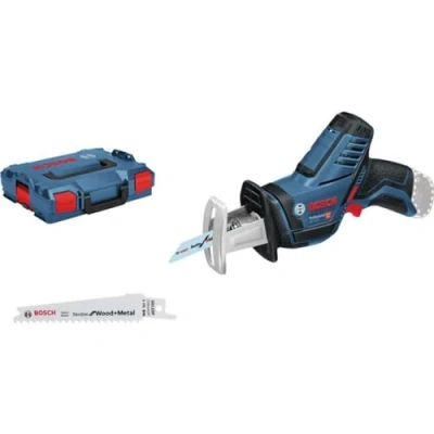 Image de Bosch Professional 12V System scie sabre sans fil GSA 14 (profondeur de coupe bois/profilés en métal : 65/50 mm, 2 lames, batterie ni chargeur, dans L BOXX 102)