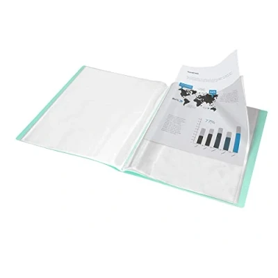 Image de Classeur leiderpapel vitrine 20 housses polypropylène din a4 vert pomme opaque