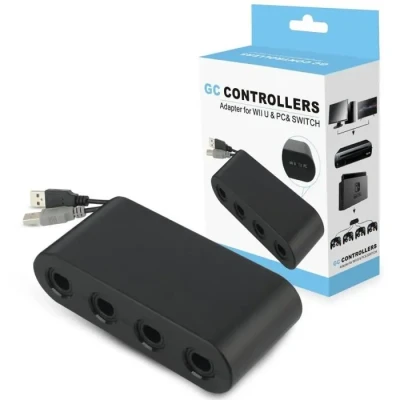 Image de Wii U GameCube Contrôleur Adaptateur, NGC Adaptateur pour U, Switch et PC USB Noir