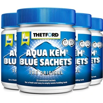 Image de Thetford LOT 4 X Aqua KEM Blue SACHETS WC Chimique Entretien Caravane Toilettes Produit