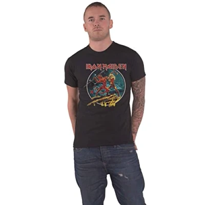 Image de Iron Maiden T Shirt Number of The Beast Run to Hills Circular Officiel Homme Size Medium