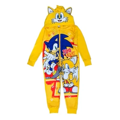 Image de Sonic The Hedgehog, Pyjama à capuche pour garçons ou filles, âge 4 14 ans, Queues, 11 12 ans