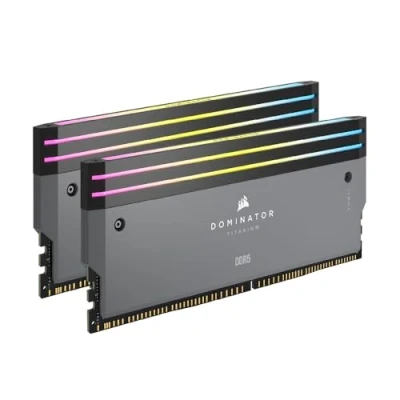 Image de CORSAIR Dominator Titanium DDR5 RGB Kit d&#039;Amélioration de La Lumière 2X Modules 0 Go RAM Compatible avec l&#039;iCUE Gris