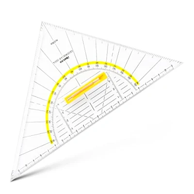 Image de Aristo Équerre de géométrie à poignée Hypoténuse : 25 cm Plexiglas Transparent (Import Allemagne)