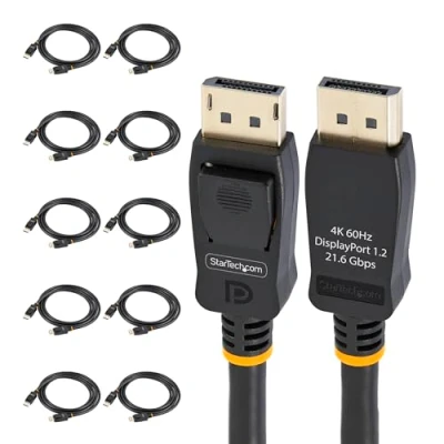 Image de 2m (6.6ft) VESA Certified DisplayPort Cable 10 Pack 1.2 with Latches, 4K 60Hz UHD Latching DP Connectors