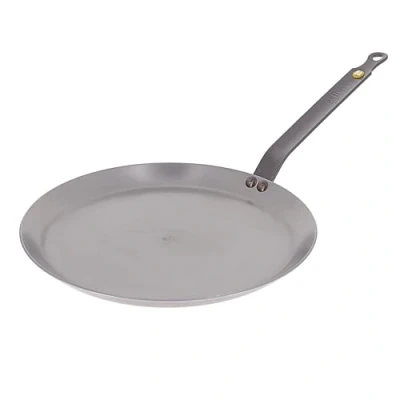 Image de De Buyer Poêle à crêpes en tôle d&#039;acier MINERAL B 26 cm Fabriquée France, Sans PFAS, Anti Adhérence Naturelle, Queue Rivetée et Finition la Cire d&#039;Abeille, Tous Feux + Flash Four