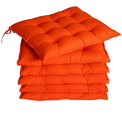 Image de Detex® 6X Coussin de Chaise Orange Sangles Effet viscoélastique intérieur extérieur sièges Coussins Chaises d&#039;assise