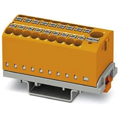 Image de PHOENIX CONTACT PTFIX 618X2,5 NS35 OG Bornier Électrique, Bloc de distribution vertical et alimentation intégrée 690V 24A Nombre bornes 19 Section 0,14mm² 4mm²