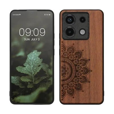 Image de kwmobile Housse Compatible avec Xiaomi Redmi Note 13 Pro 5G / Poco X6 Coque Étui de Protection Rigide Antichoc Cadre en TPU Brun foncé