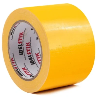 Image de WELSTIK ruban adhésif de qualité professionnelle, tissu imperméable, coloré pour réparation, bricolage, artisanat, 75 mm x 41 m, jaune
