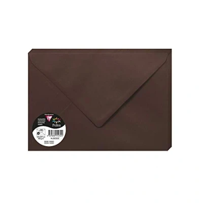 Image de Clairefontaine 55232C Paquet de 20 Enveloppes Gommées Format C5 (16,2x22,9cm) 120g/m² Coloris Cacao Invitation Evènements et Correspondance Gamme Pollen Papier Premium Lisse