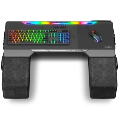 Image de Couchmaster® CYCON² Microfibre Fusion Grey Le Support pour Jouer sur canapé avec Souris et Clavier (pour PC / PS4 Xbox One)