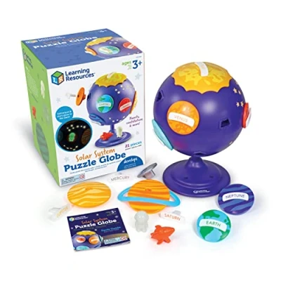 Image de Learning Resources Globe puzzle du système solaire , jouets STEM pour enfants, décor de l’espace, jouet éducatif, 21 pièces, à partir 3 ans