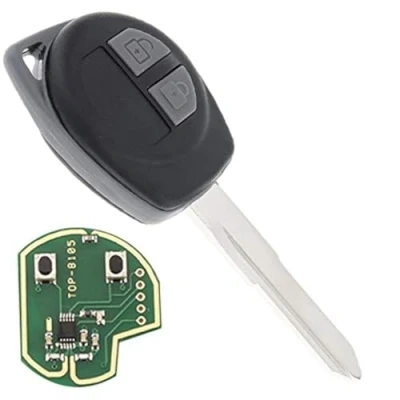 Image de Clé télécommande non coupée à 2 boutons avec puce ID46 433 MHz pour Suzuki Swift, SX4, Alto, Jimny, Vitara, Ignis, Splash, années 2007 2013