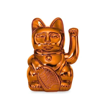 Image de DONKEY Lucky Cat Cosmic Edition Mars Shiny Copper Chat Maneki Neko 15 cm dans Un Emballage Cadeau