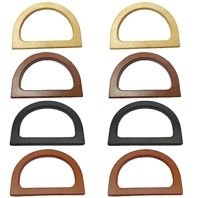 Image de Nizirioo Anses pour Sac à Main: 8 Pièces de en Bois, Anse Main Bricolage la Poignée Remplacement Sangle Bois