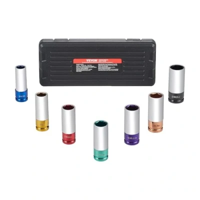 Image de VEVOR asmoer slagdoppenset 12,7 mm aandrijving 7 delig metrisch