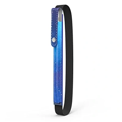 Image de MoKo Étui à Crayons pour Apple Pencil Pro, 1ère/2e gén, (USB C), PU iPad avec Boucle et Bande élastique attachée l&#039;étui iPad, Étoile Bleue