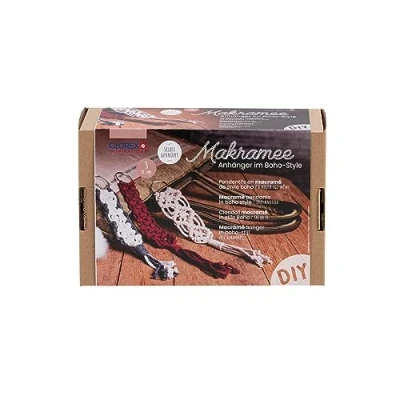 Image de GLOREX 5 1009 02 Kit créatif pendentifs en macramé, à nouer soi même