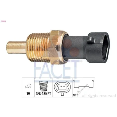 Image de FACET 7.3129 Sonde De Temperature d&#039;Huile 3/8 18NPT Made in Italy OE Equivalent OPEL: Corsa C 3/5 portes, Astra G CC, Frontera B SUV