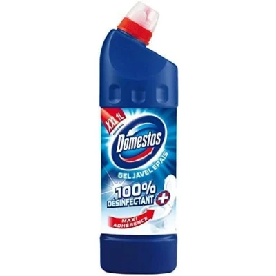 Image de Domestos Gel WC avec Javel Elimine Les Taches, 100% désinfectant Le Flacon d&#039;1L (pour la quantité Plus Que 1 Nous Vous remboursons Port supplémentaire)
