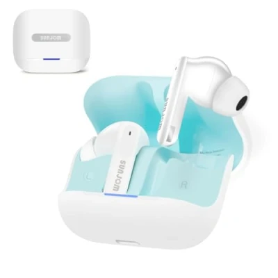 Image de SUNJOM Ecouteurs Bluetooth sans Fil Reducteur de Bruit Actif Oreillette avec 6 ENC Mic Hi FI Son Stéréo 30 Heures Durée Écouteurs pour iOS Android (Blanc)