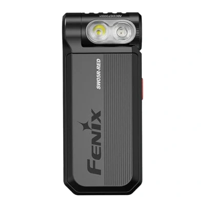 Image de FENIX SW05R Lampe torche d&#039;inspection et de sécurité rechargeable Rouge Noir 150 lumens 39 m 49 heures max 3 niveaux lumière blanche 10 Tête rotative 200 degrés IPX6